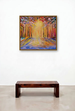 Sunrise (Radiant Pathway) by artist Kiran Bableshwar displayed in a Boutique Hotel Style Penthouse