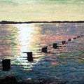 Landscape printmaking titled 'Sunset', 18x24 inches, by artist Tapan Madkikar on Paper