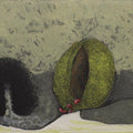 Erotic printmaking titled 'Supplements 1', 5x8 inches, by artist Pranoti Malkute on Paper