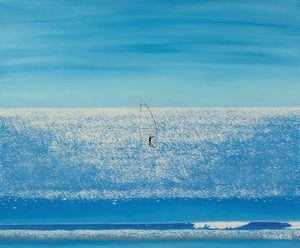 Surfing On Diamonds (Riding the Waves) by SIMON MASON, Print Oil Seascape Painting on Canvas, X-Small Horizontal Wall Art