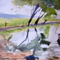 Landscape watercolor painting titled ' surrealism', 12x18 inches, by artist Prafulla Taywade on Paper