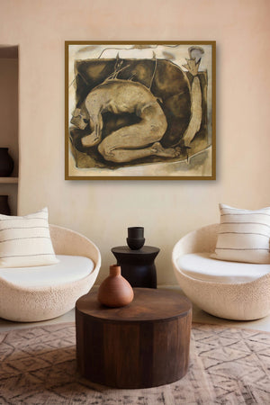 Surrendered (The Weight of Sorrow) by artist Akashay Avsare displayed in a Indian Art gallery