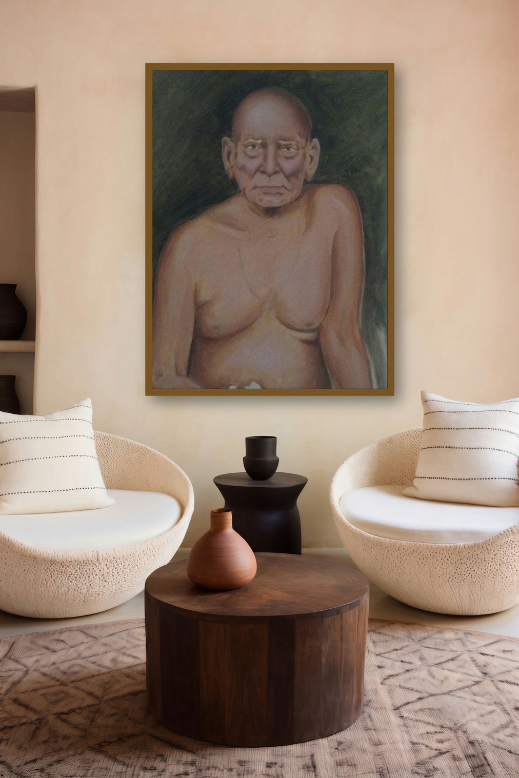 Swami Samarth (In Swami's Presence) by artist Sandesh Chindarkar displayed in a Modern gallery