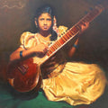 Realistic oil painting titled 'Swarsaaj', 42x36 inches, by artist Vijay Jadhav on Canvas