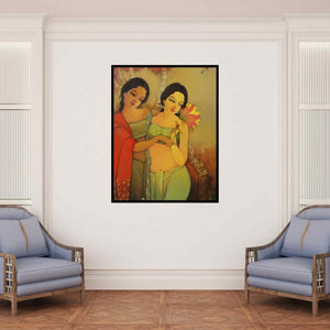 In-situ view of Renuka Fulsoundar's 'Swarup (Beauty of India)' painting in a room