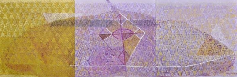 contemporary acrylic painting titled 'Swayvedan 51', 24x60 inches, by artist Lakshman Chavan on Canvas