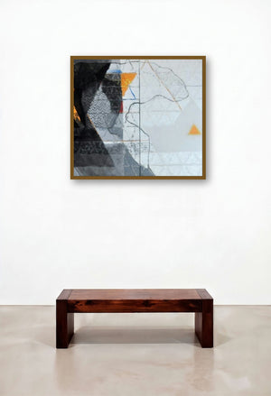 Swayvedan 55 (The Meeting Point) by artist Lakshman Chavan displayed in a Industrial Hotel Lobby