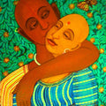 Figurative acrylic painting titled 'Sweet Kiss', 18x14 inches, by artist V.v. Swamy on Canvas