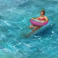 Figurative oil painting titled 'Swimmer', 16x20 inches, by artist Surabhi Gulwelkar on Linen