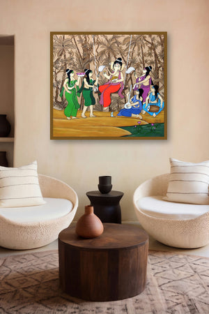 Swinging Ganesha by artist Chetan Katigar displayed in a Curated gallery