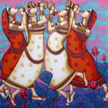 Figurative acrylic painting titled 'Symphony 2', 66x60 inch, by artist Sekhar Roy on Canvas