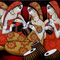 Figurative acrylic painting titled 'Symphony', 36x72 inch, by artist Sekhar Roy on Canvas
