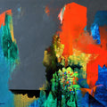 Symphony Of Colors 2' abstract acrylic painting by artist Pradip Sengupta, 30x36 inch, on canvas