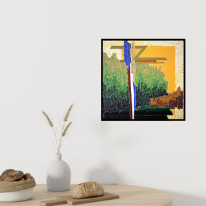 Preview of 'Symphony In Green Yellow (Symphony in Green and Yellow)' Painting by Veena Chitrakar shown on a wall in a furnished room.