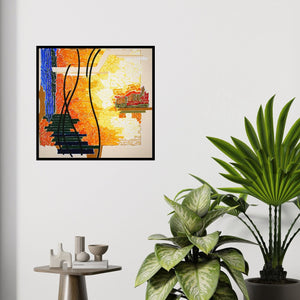 In-situ view of Veena Chitrakar's 'Symphony In Yellow 3' painting in a room