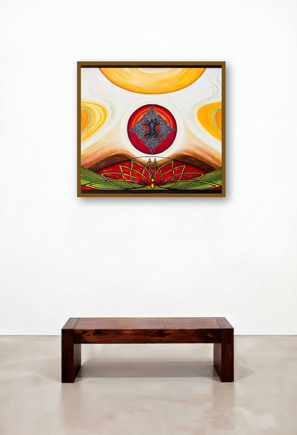 Synergy by artist Manju Lamba displayed in a Luxury Library