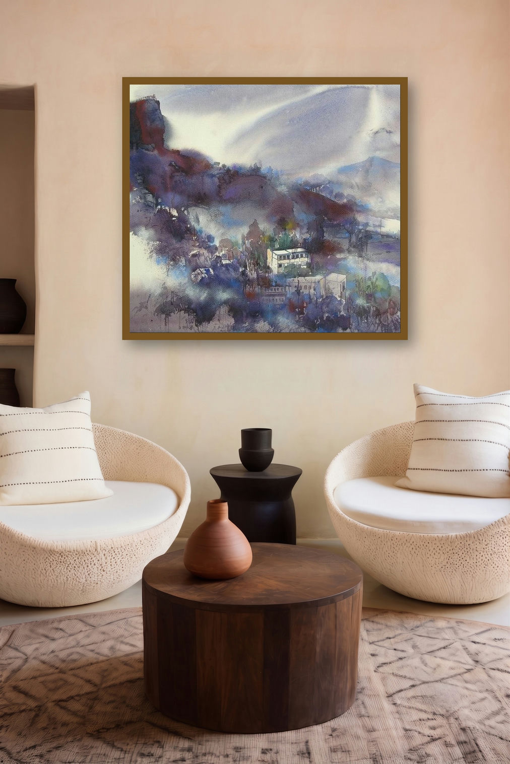 Table Land Mindscape 71 by artist Sunil Kale displayed in a Contemporary Exhibition gallery