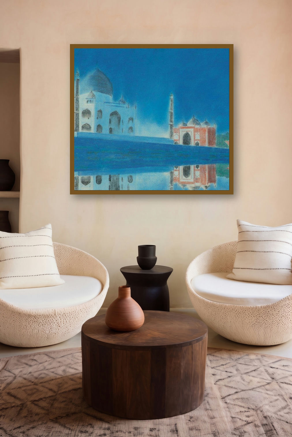 Taj (Agras Luminous Icon) by artist SIMON MASON displayed in a Minimalist gallery