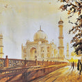 Cityscape acrylic painting titled 'Taj Mahal', 18x24 inches, by artist Ranabir Saha on Canvas