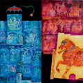 A Tale Of Two Hues' figurative acrylic painting by artist Ashish Bodade, 48x48 inch, on canvas