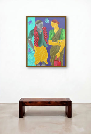 Talking Couple (Conversation) by artist Abhiram Bairu displayed in a Designer Home Office