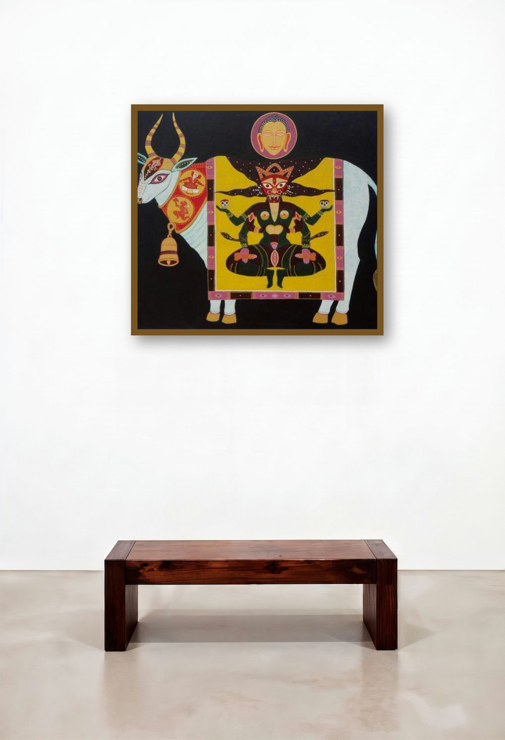 Tantric Deity by artist Bhaskar Lahiri displayed in a Modern Executive Office
