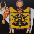 Animals acrylic painting titled 'Tantric Deity', 26x40 inches, by artist Bhaskar Lahiri on Canvas