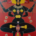 Religious acrylic painting titled 'Tantrik Deity', 40x26 inches, by artist Bhaskar Lahiri on Canvas