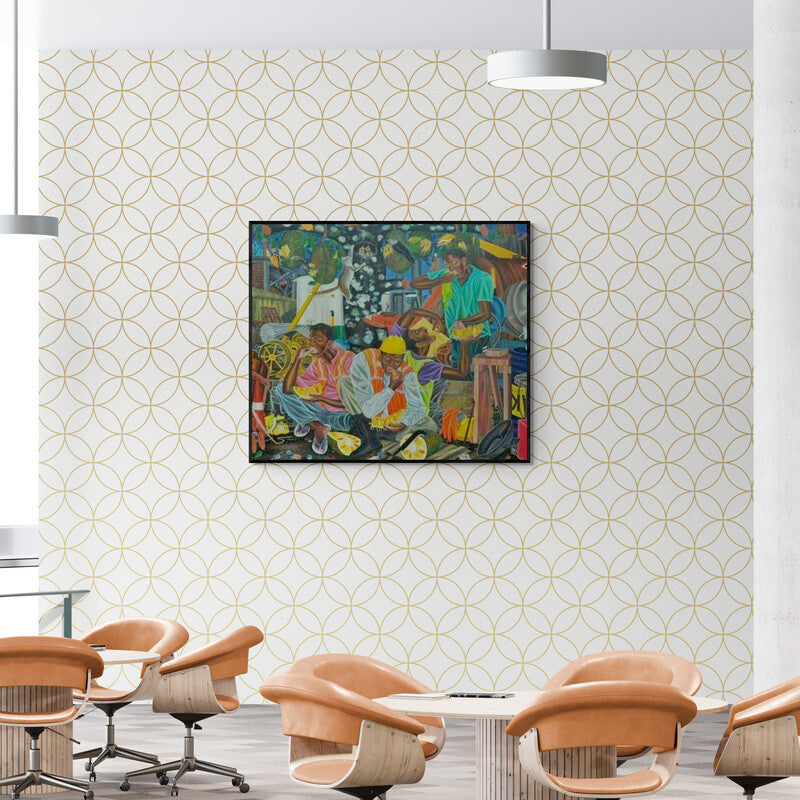 In-situ view of Rejeesh Sarovar's 'Taste Of Last Fruit' painting in a room