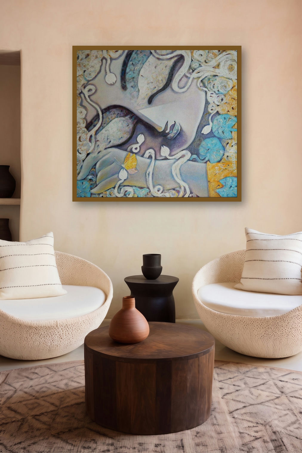 Tathagatha (Ethereal Contemplation) by artist Subrata Ghosh displayed in a Designer gallery