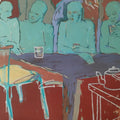 Figurative acrylic painting titled 'Tea Break', 36x48 inches, by artist Sameer Dixit on Canvas