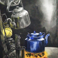 Still-life watercolor painting titled 'Tea Time', 30x22 inches, by artist Saikat Maity on Paper