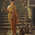 To The Temple' figurative oil painting by artist Ramesh Nanware, 48x36 inch, on canvas