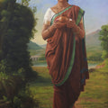 To The Temple 2' figurative oil painting by artist Ramesh Nanware, 36x24 inch, on canvas