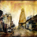 Cityscape watercolor painting titled 'Temple 2', 15x11 inches, by artist SRV ARTIST on Handmade Paper