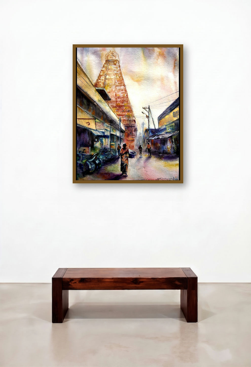 Temple 3 (Path to Divinity) by artist Srv Artist displayed in a Modern Library