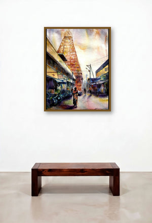 Temple 3 (Path to Divinity) by artist Srv Artist displayed in a Modern Library