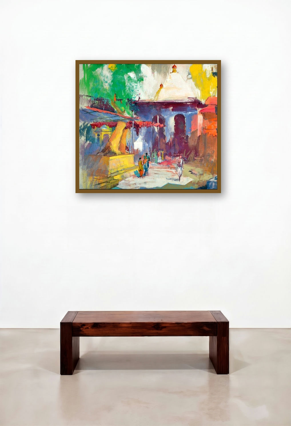 Temple Ii (Temple Vista) by artist Sikandar Mulla displayed in a Eclectic Foyer