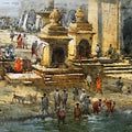 Temple Morning Nashik' religious watercolor painting by artist Amol Dubhele, 11x17 inch, on paper