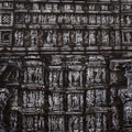 Temple Renovation 4' religious acrylic-charcoal painting by artist Gangu Naidu Pv, 72x36 inch, on canvas