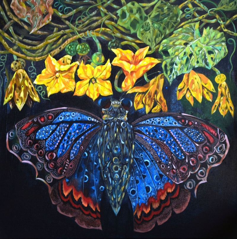 'Temptation' animals acrylic painting by artist Tonmoy Roy, 24x24 inch, on canvas