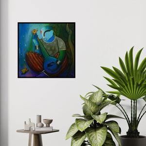 In-situ view of Anupam Pal's 'A Testament Of Devotion (Symphony of Nature) (Cosmic Harmony)' painting in a room