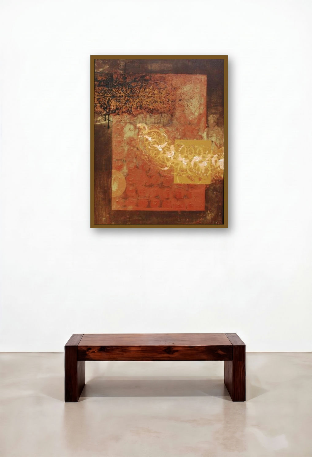 Textured Abstract Ii by artist Sidharth Pansari displayed in a Mid-Century Modern Foyer