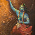 Textured Thoughts Lord Krishna' religious oil painting by artist Yamuna Bala, 36x24 inch, on linen