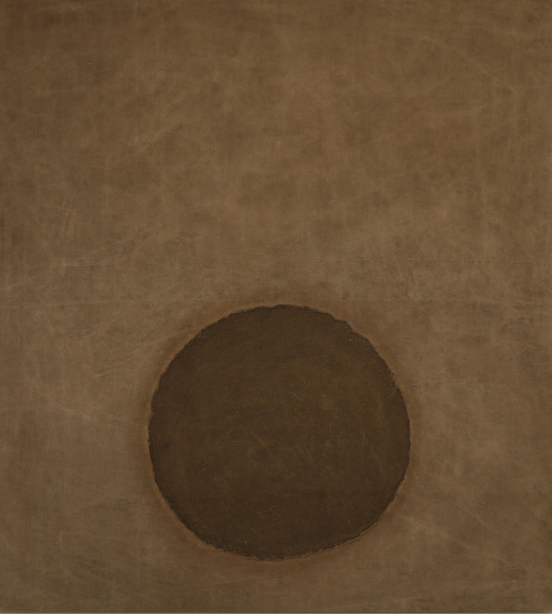 'Thassa 4' abstract mixed-media painting by artist Minal Parkhi, 58x53 inch, on raw canvas