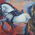 Animals oil painting titled 'The Aesthetic Of Energy 4', 36x60 inches, by artist Ashis Mondal on Canvas