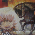 Animals oil painting titled 'The Aesthetic Of Energy 7', 30x48 inches, by artist Ashis Mondal on Canvas