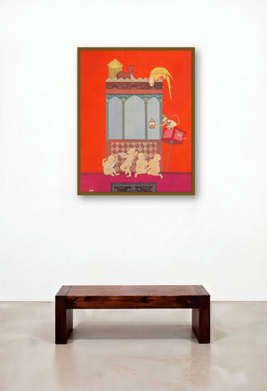 The Beginning Of New Era by artist Subir Dey displayed in a Industrial Reception Area