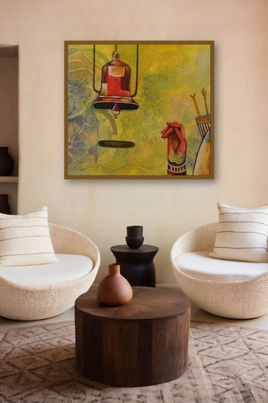 The Bell Of Devotion (Call to Prayer) by artist Anupam Pal displayed in a Modern gallery