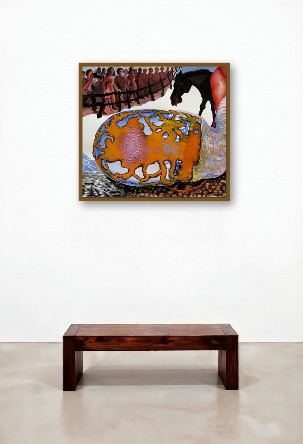 The Birth Of Zero (Equine Enigma) by artist Mithun Dasgupta displayed in a Elegant Library